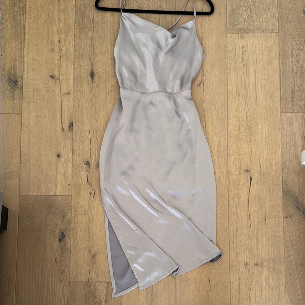 Wild Honey Lilac Satin Midi Dress